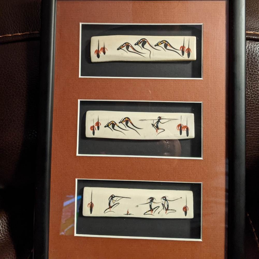 Melaleuca Malie Aboriginal Framed Bone Art 